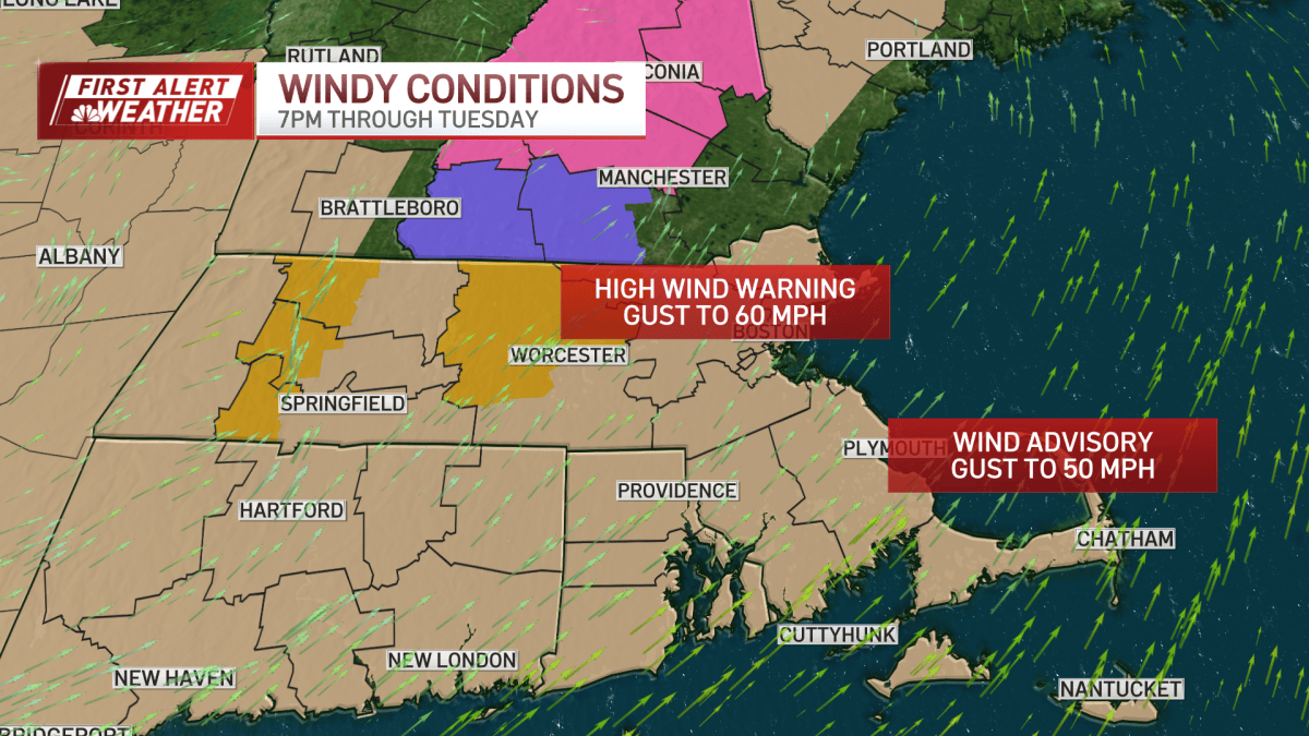 Boston weather: gusty winds and cold return Tuesday – NBC Boston
