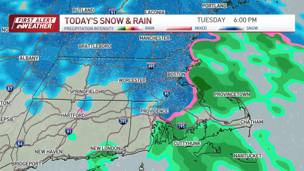 Weather update: Snow and rain mix for the evening drive – NBC Boston