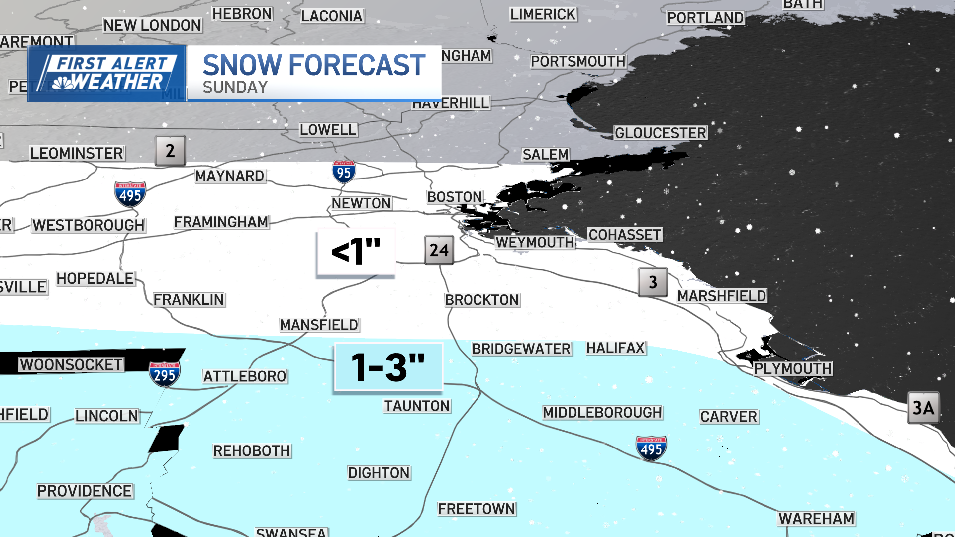 Sunday snow storm in Mass., NH: How much will we get? – NBC Boston
