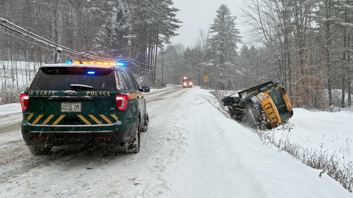 Vt. police report dozens of weather-related crashes on snowy day