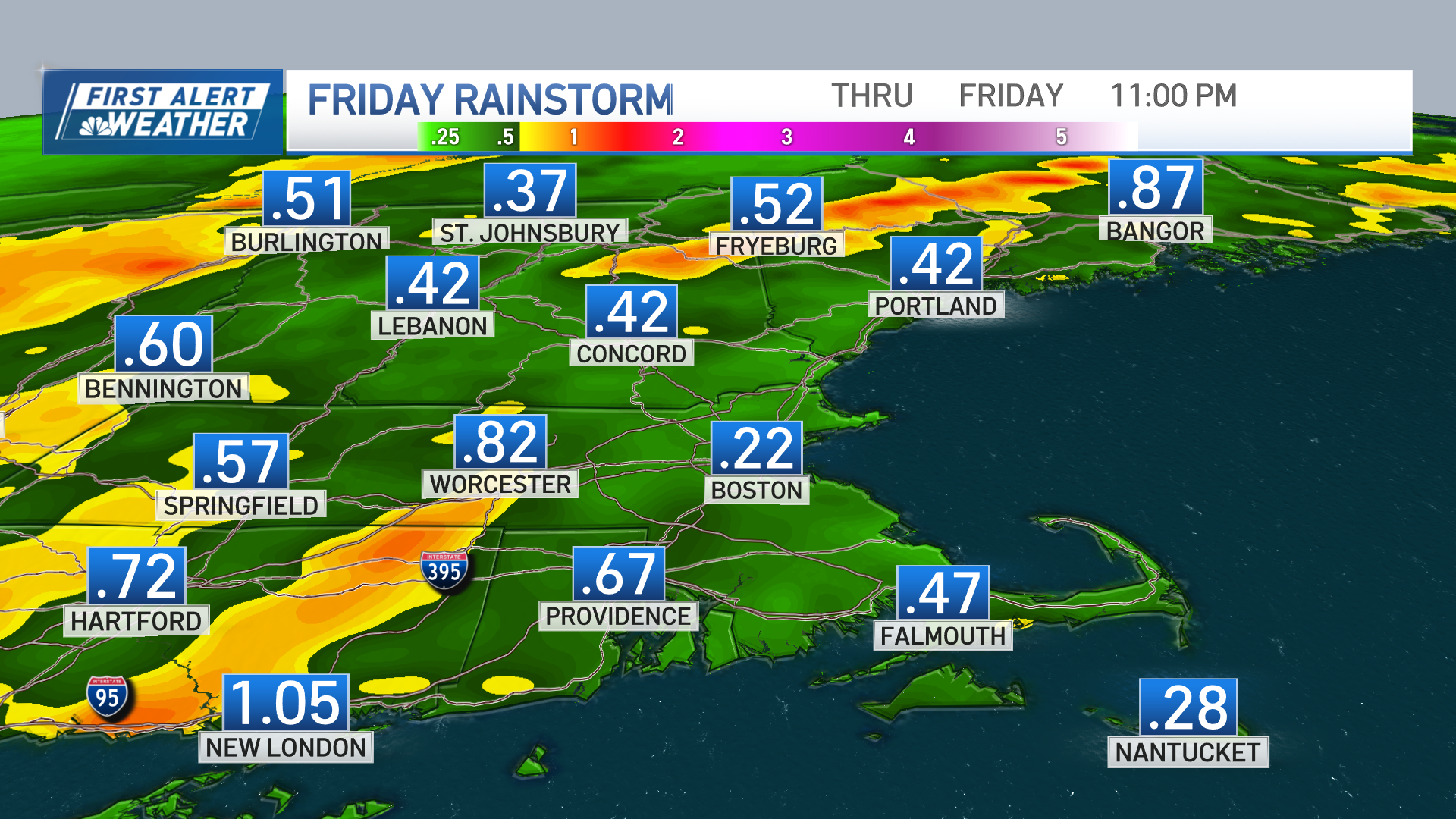 Heavy rain and strong winds a threat on Friday – NBC Boston