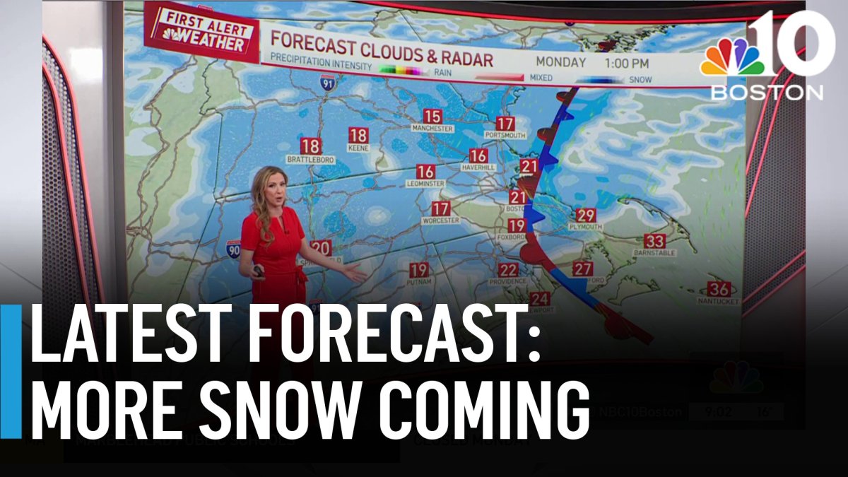 Here’s how much more snow will fall in New England on Monday – NBC Boston