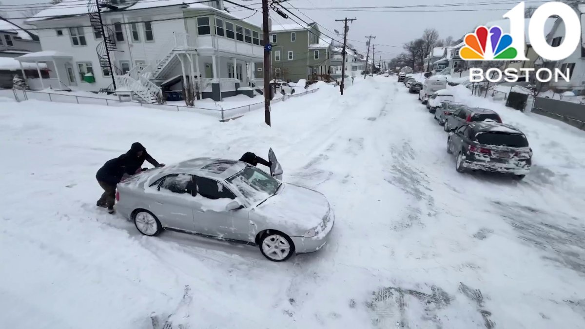 Drone footage shows storm cleanup efforts in Lawrence – NBC Boston