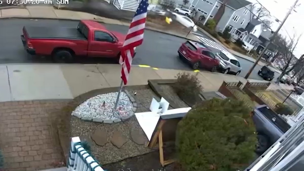 Driver walks away after wild Everett crash caught on camera – NBC Boston