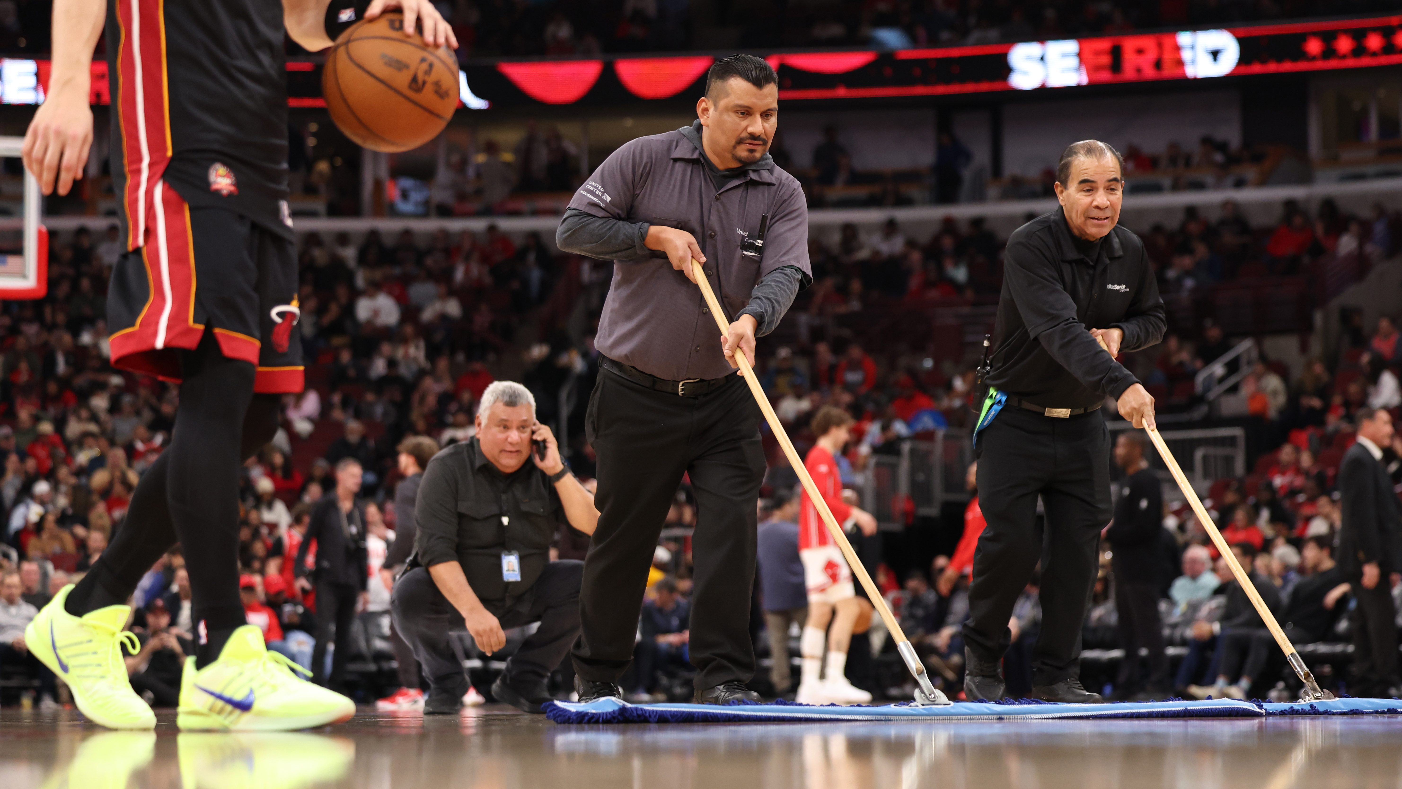 An NBA weather delay? Yes, Thursday's Bulls-Heat game was postponed due to court conditions