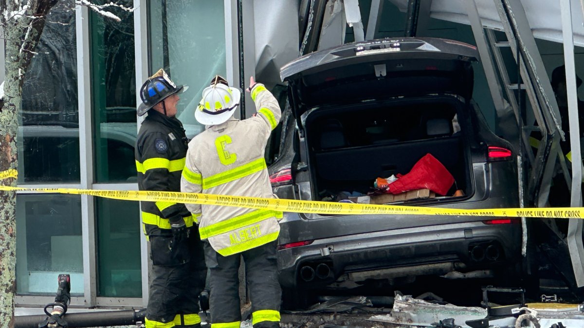 PHOTOS: SUV smashes into building in Cambridge