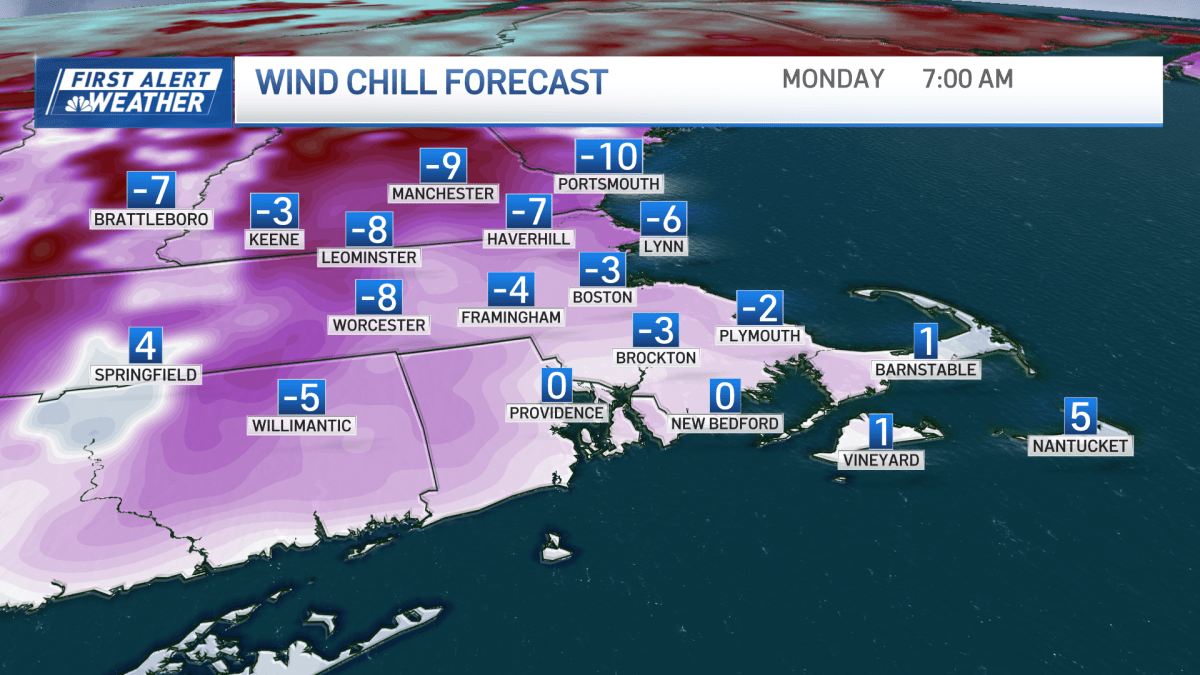 Cold blast with Sunday snow showers possible – NBC Boston