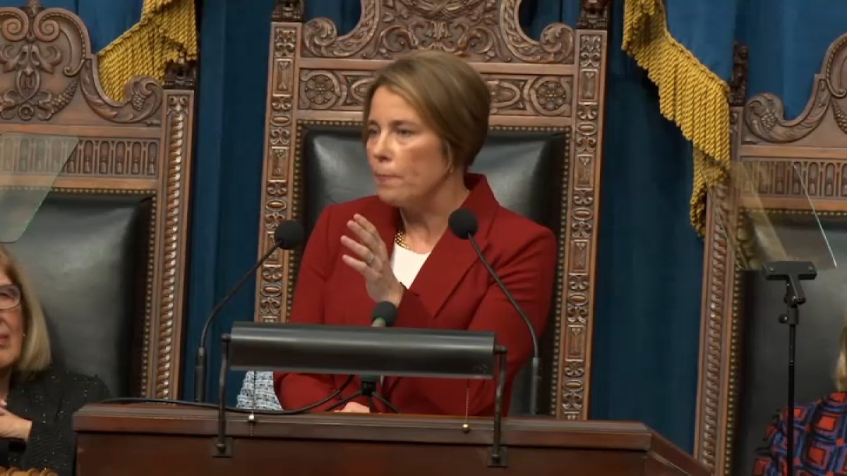 Healey slams Trump, touts utility bill efforts in annual address