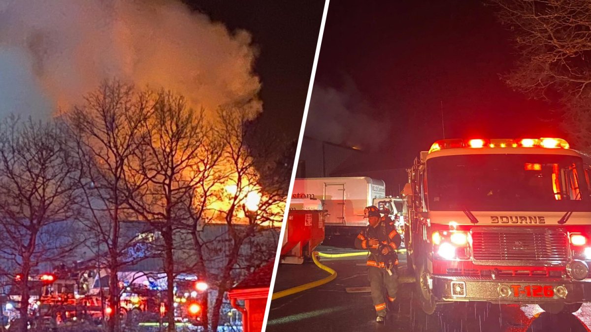 Fire burning at Bourne business, police say