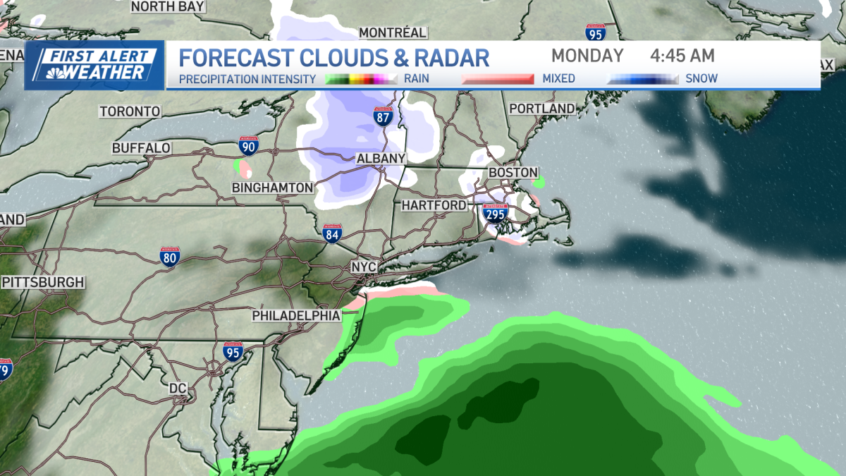 Latest on Monday's storm shows snow showers possible for Boston