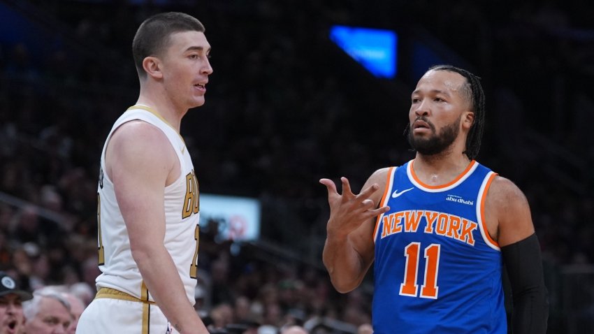 Celtics guard Payton Pritchard, Knicks guard Jalen Brunson