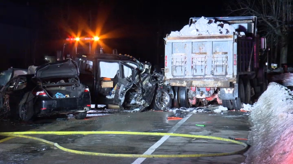 Dump truck involved in Easton crash