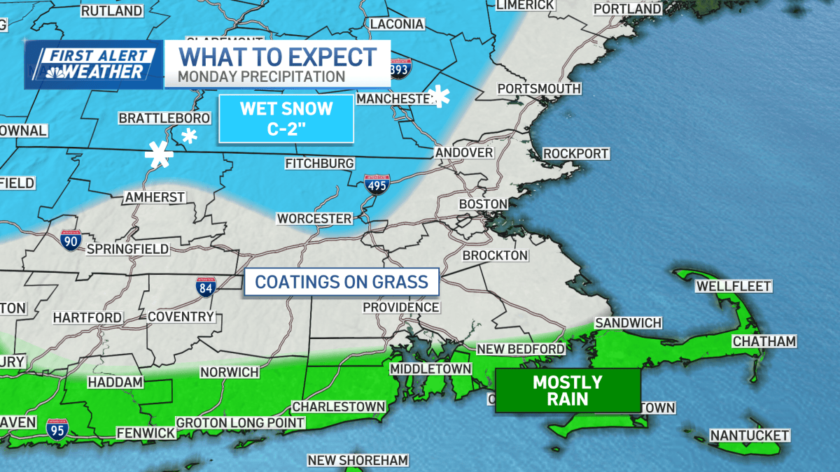 Boston Rador Weather today: Steady rain then snow into Monday (live radar) – NBC Boston