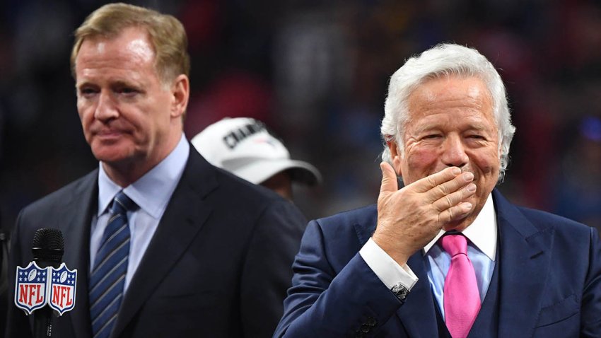 NFL commissioner Roger Goodell and Patriots owner Robert Kraft