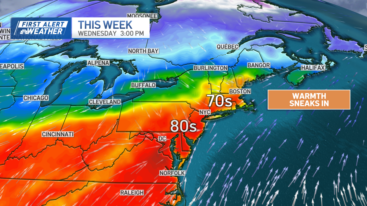 Temperatures in Boston this week: 70 degrees possible – NBC Boston