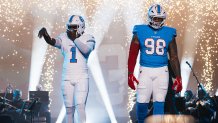 A look at the Titans' new away (left) and home (right) uniforms
