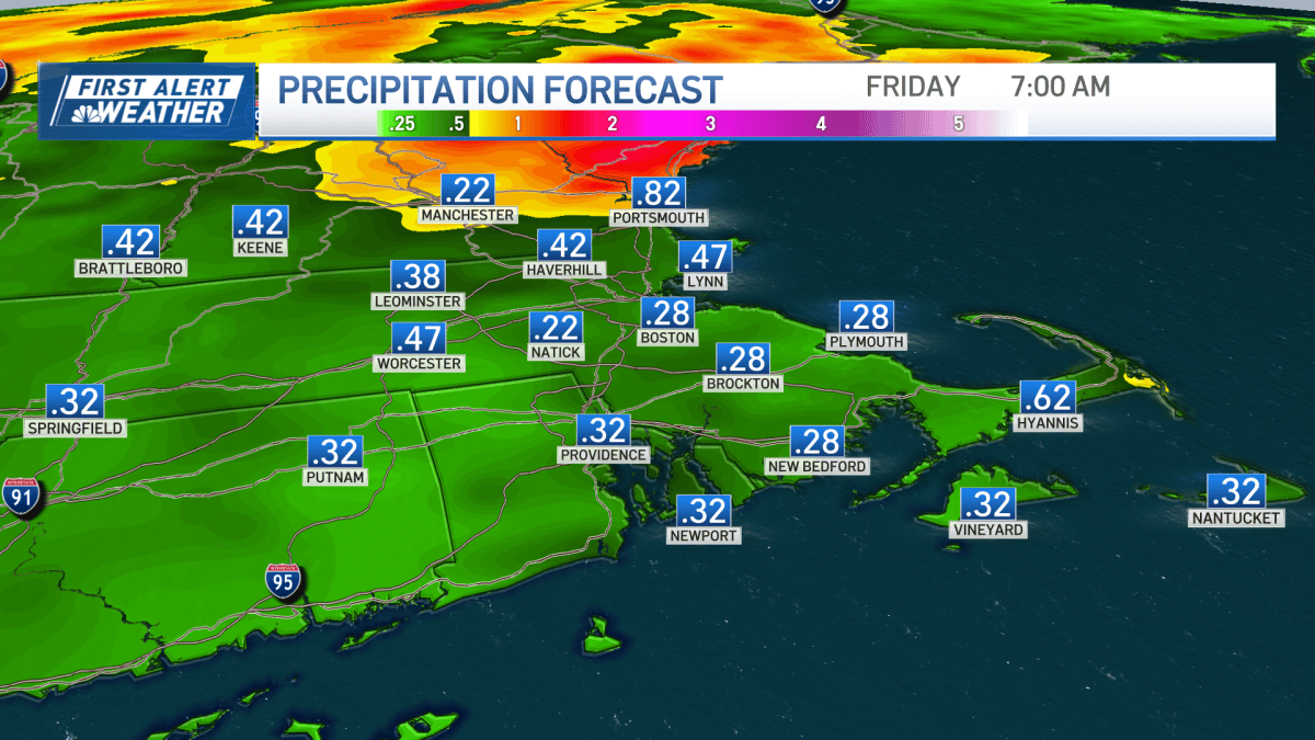 Boston MA weather: Heavy rain expected Thursday – NBC Boston