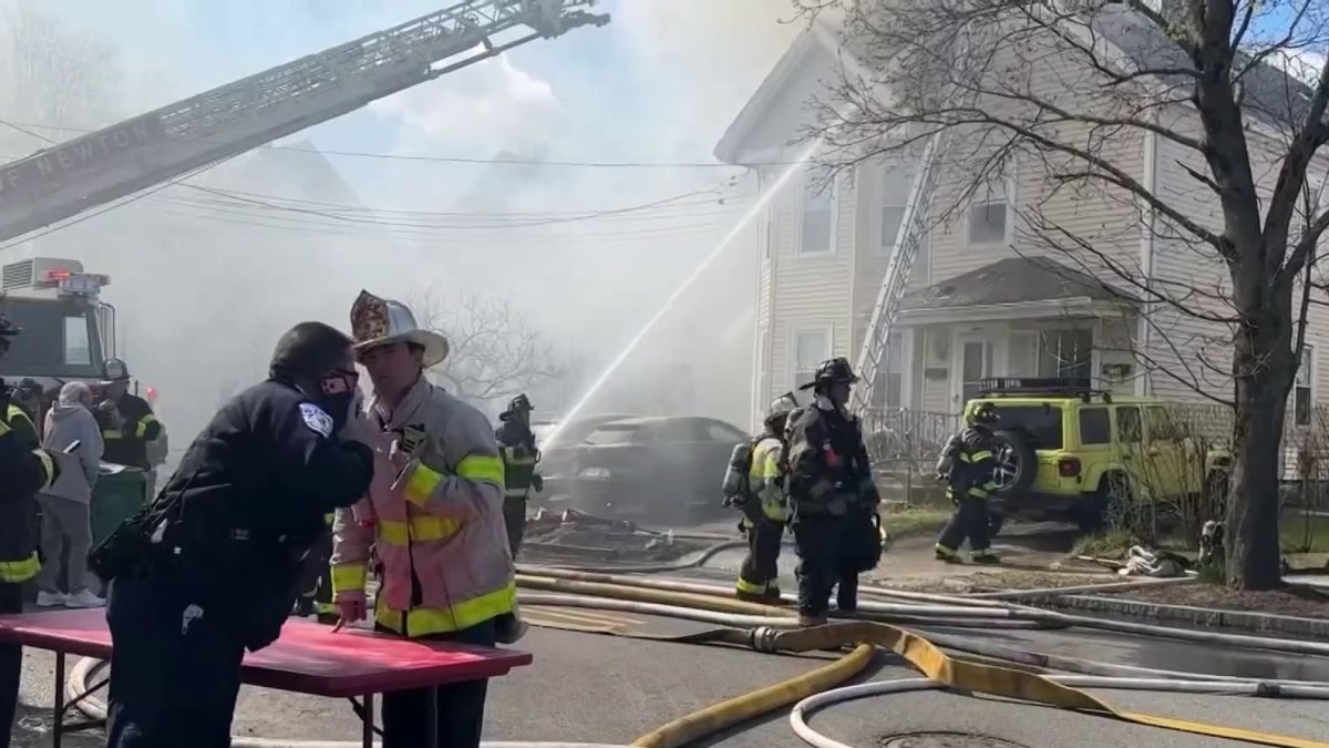 Firefighter hospitalized in Newton blaze