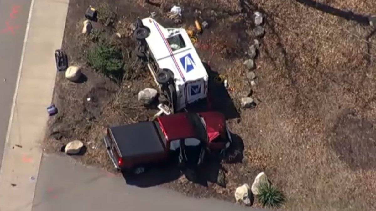 Postal worker flown to hospital after crash flips vehicle in Medway
