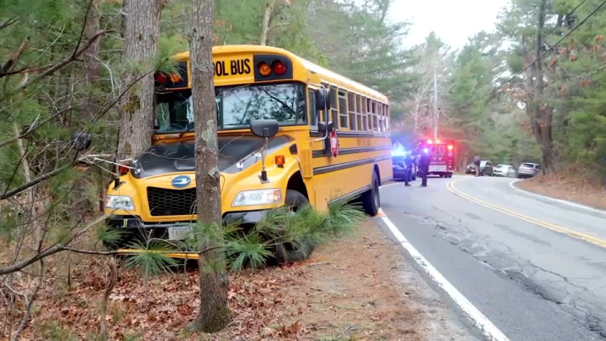 Student, driver hospitalized after school bus crash on Cape Cod