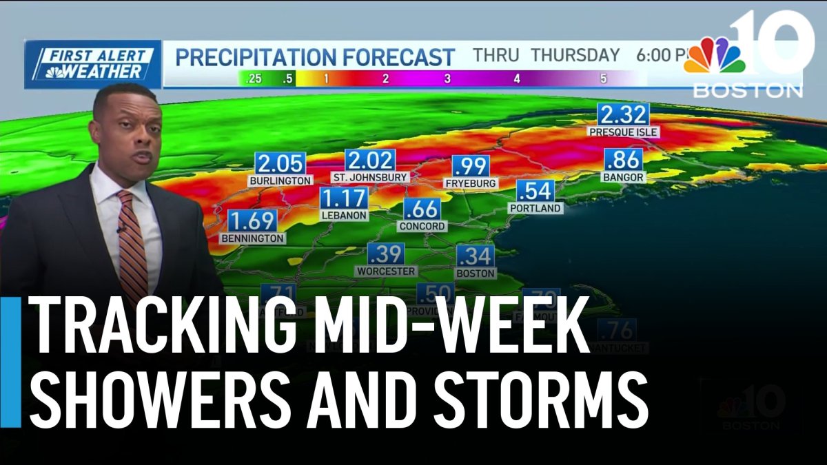 First Alert issued for mid-week showers and storms – NBC Boston