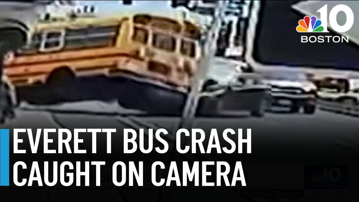 Everett school bus crash caught on camera – NBC Boston
