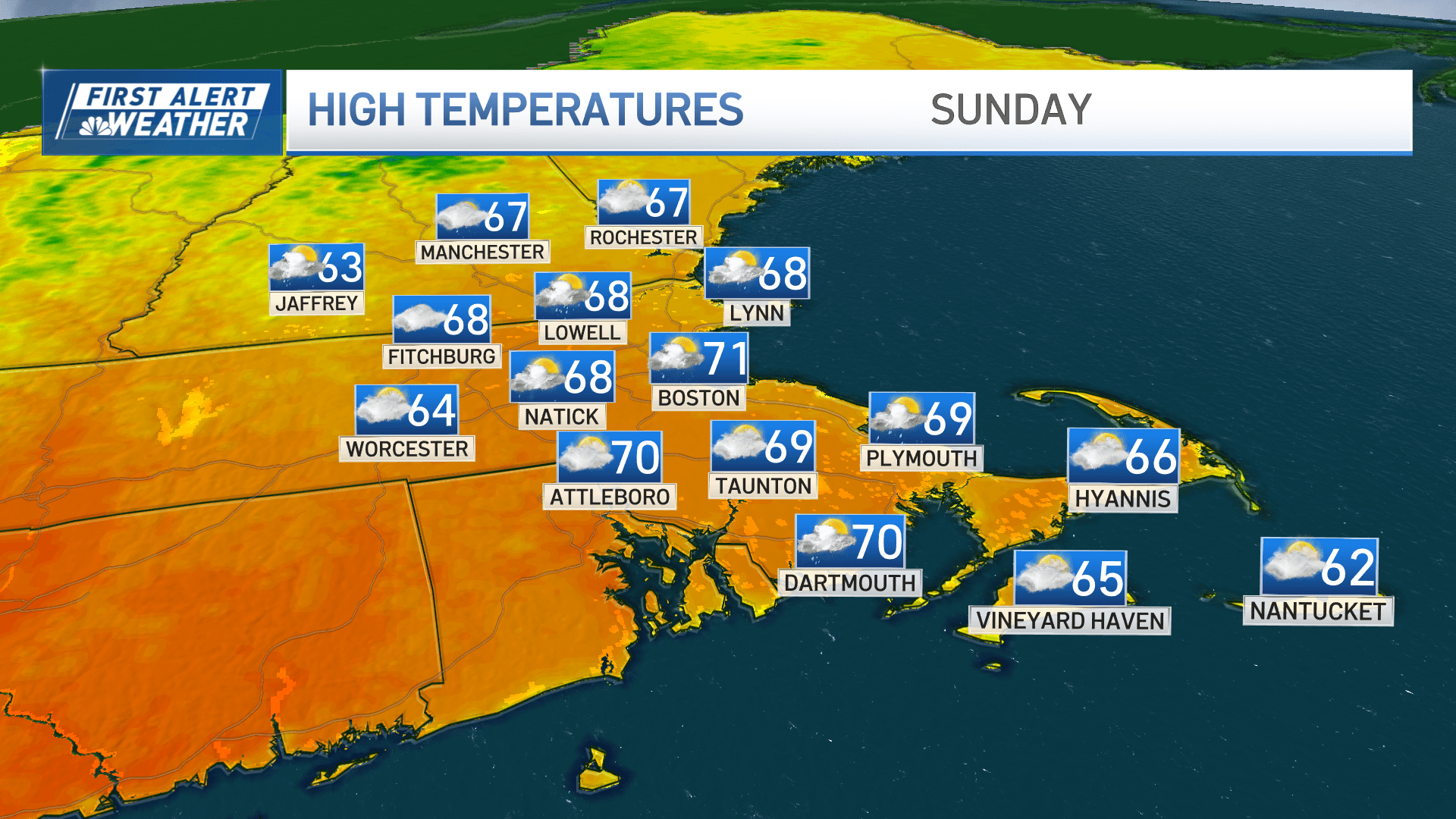 After wacky weather yesterday, Boston will enjoy much quieter end to weekend