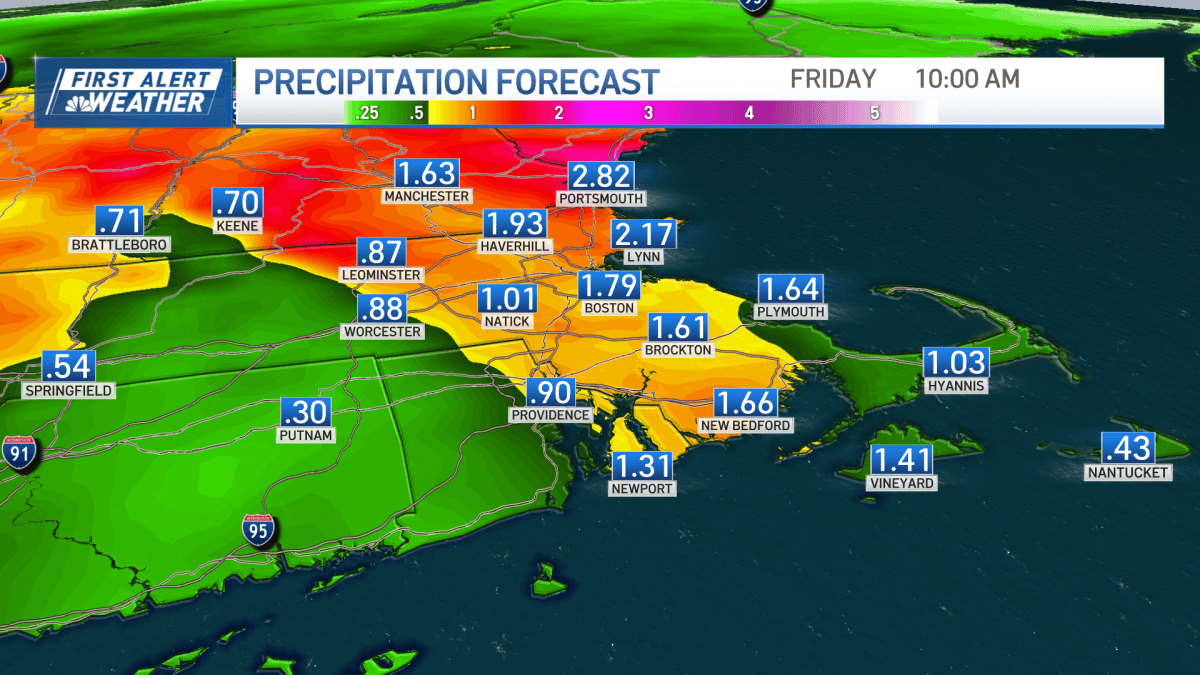 Storms in Boston tomorrow: Heavy rain, flooding possible – NBC Boston