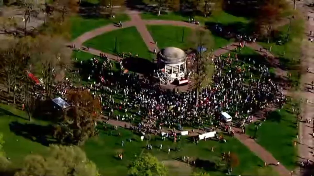 Hundreds attend May Day rally on Boston Common