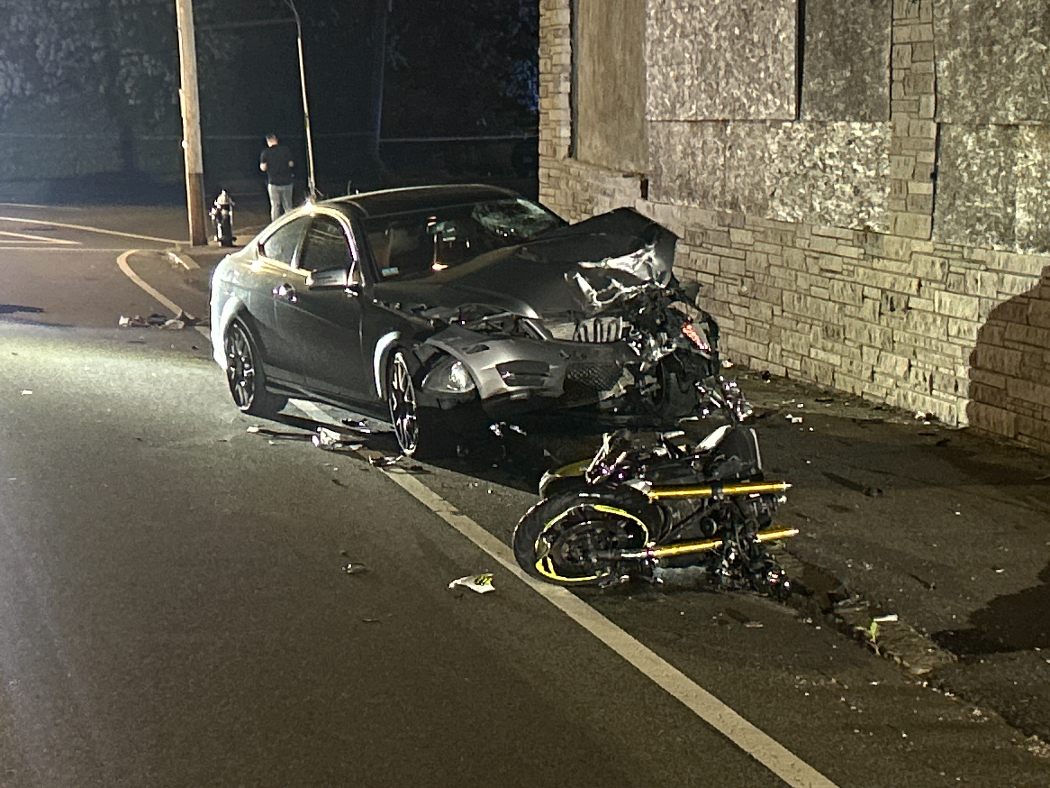 Car, motorcycle in serious crash in Brockton