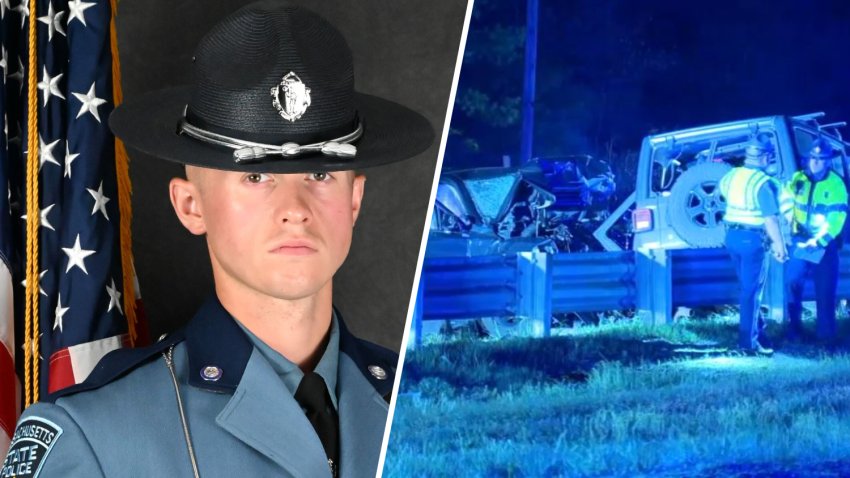 Mass. State Police Trooper Kevin Trainor, 30, was killed when his cruiser was struck by a wrong-way driver on Route 1 in Lynnfield on Wednesday, May 6, 2026.