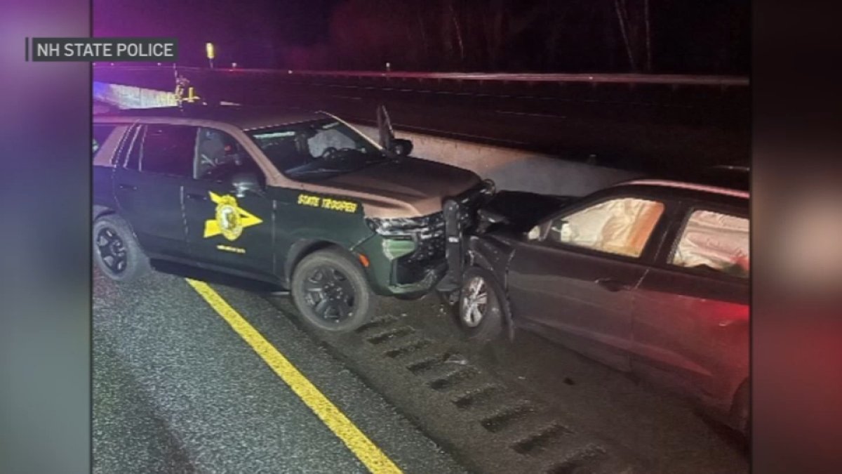 Wrong-way driver hits state trooper's cruiser head-on in New Hampshire