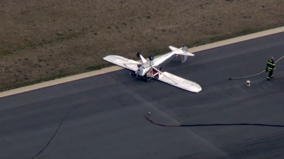 Plane flips over at Cape Cod airport