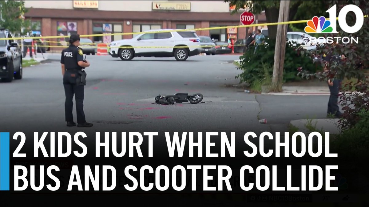 2 kids hurt after crash involving school bus and scooter – NBC Boston