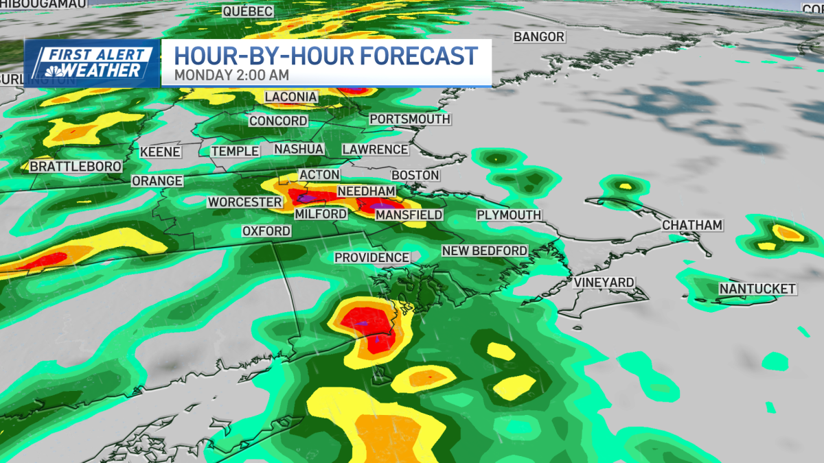 Another hot, dry day before scattered rain, thunderstorms moving in to New Eng...