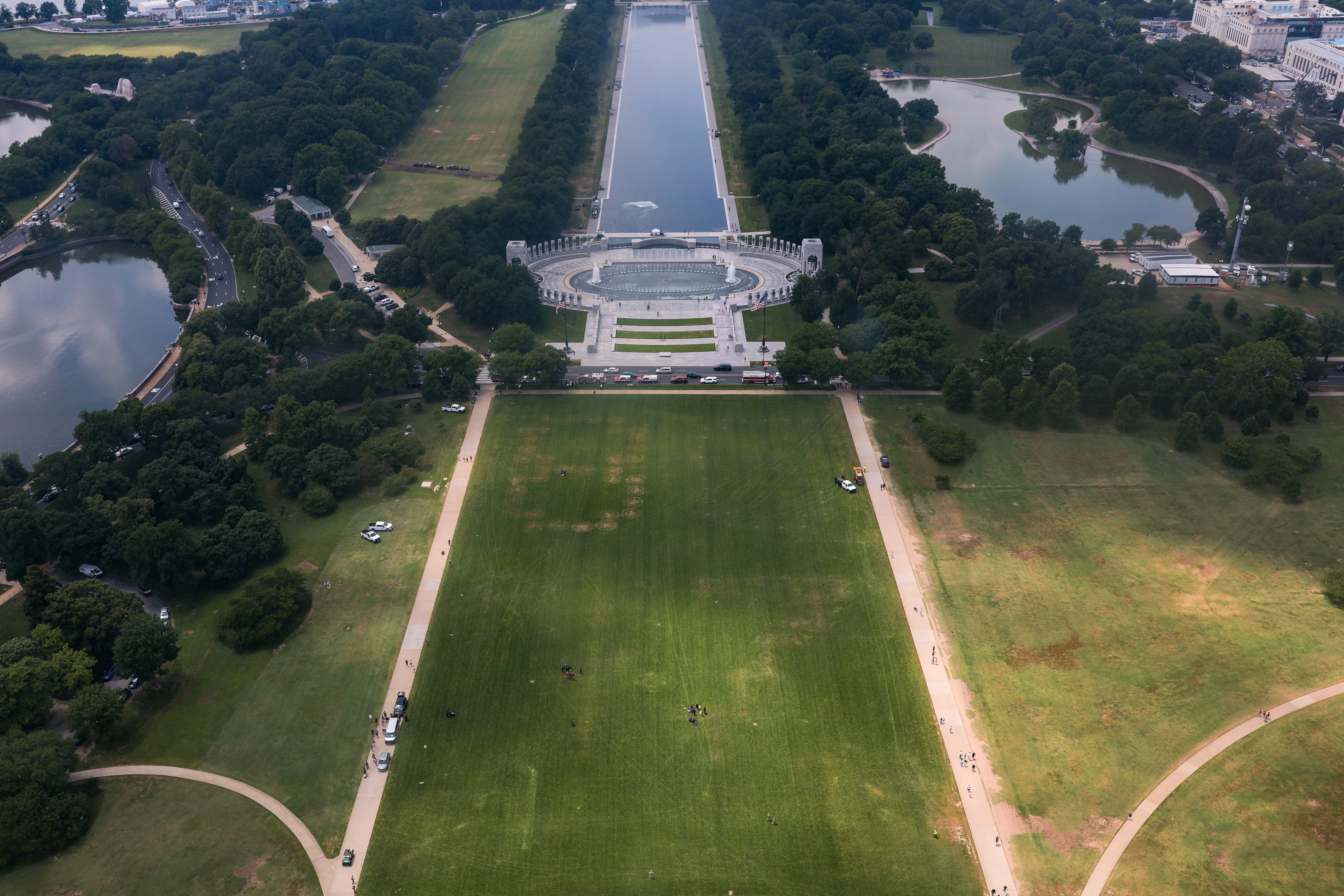 Giant '8647' numbers appear on National Mall grass