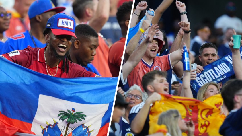 Fans inside Boston Stadium before the Haiti–Scotland match on Saturday, June 13, 2026.