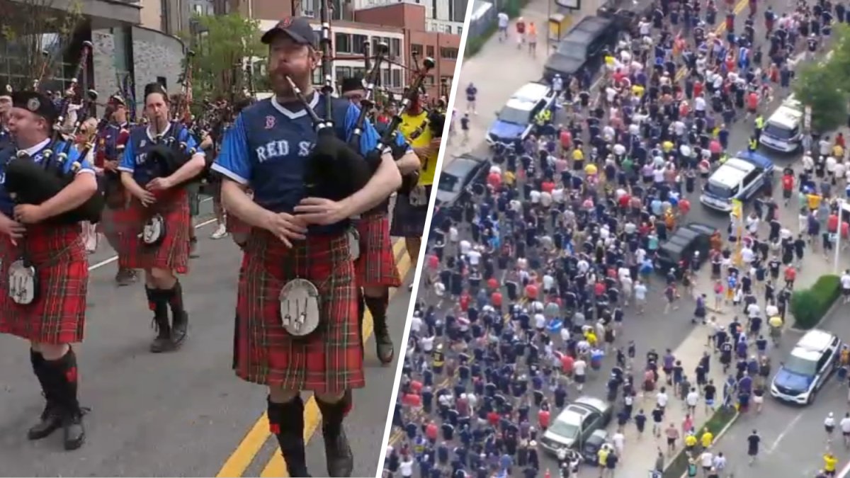Scotland's ‘Tartan Army' takes victory lap through Boston, marches to Fenway Park