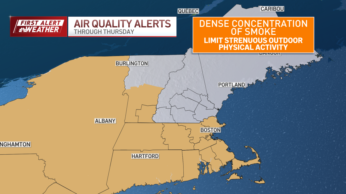 More unhealthy air quality as smoke keeps streaming in | Severe MA, NH, VT, ME...