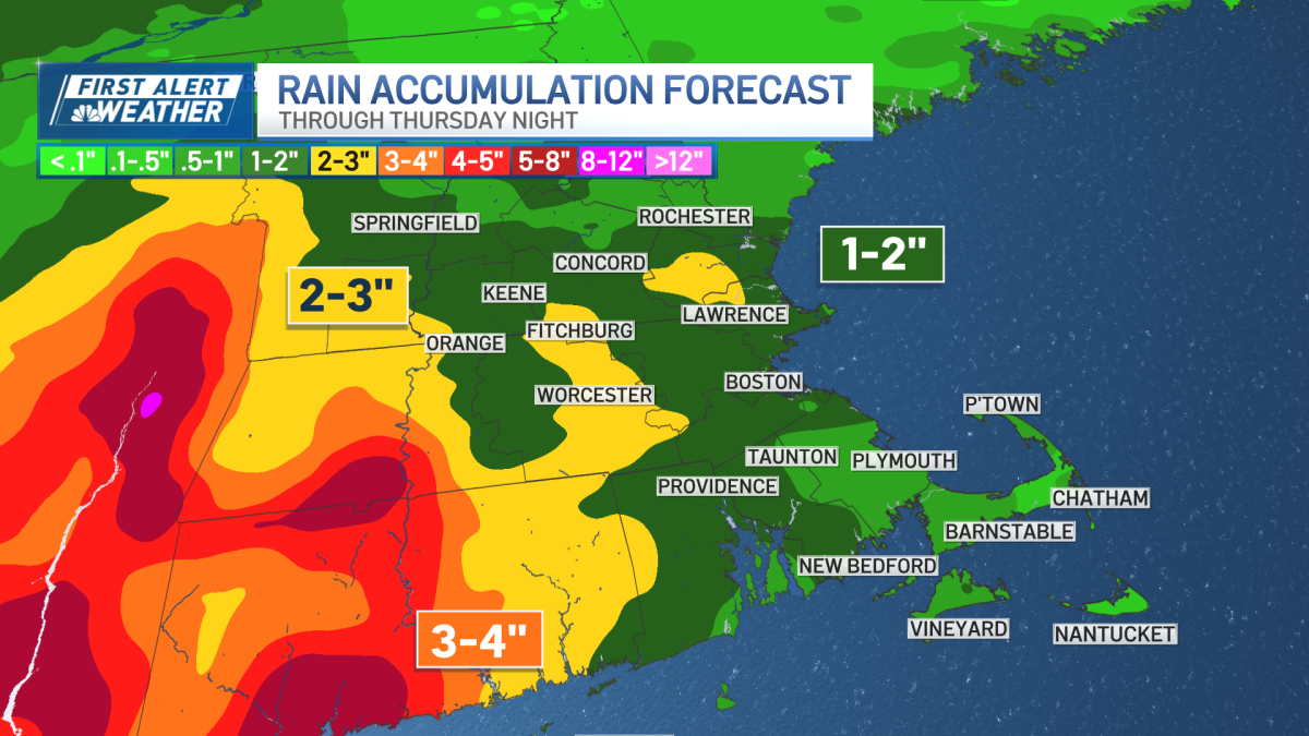 How much rain will fall? Track the storms bringing flood risk to Mass. this week
