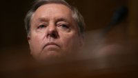 Senate Judiciary Committee member Sen. Lindsey Graham (R-SC) listens to testimony from Christine Blasey Ford in the Dirksen Senate Office Building on Capitol Hill September 27, 2018 in Washington, DC. A professor at Palo Alto University and