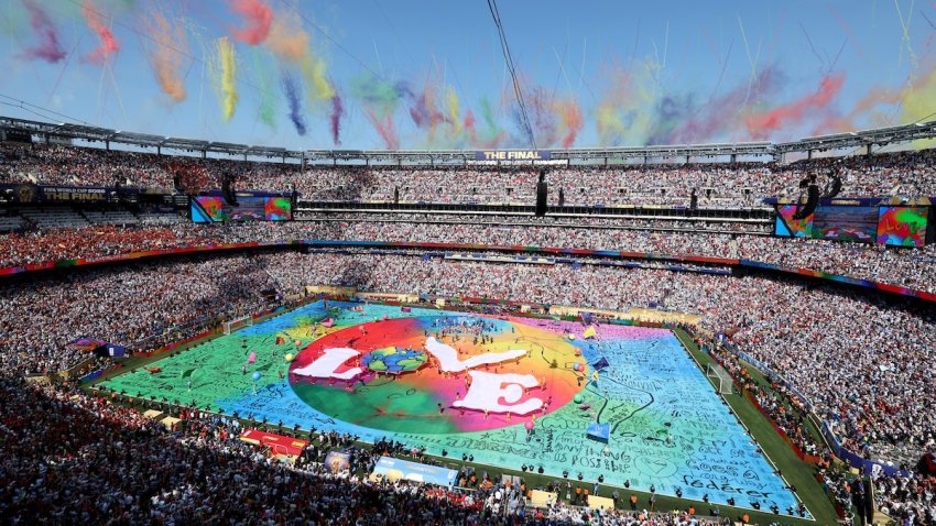 A general view during the Topps Final Halftime Show in the FIFA World Cup 2026 Final match between Spain and Argentina at New York New Jersey Stadium on July 19, 2026 in East Rutherford, New Jersey.