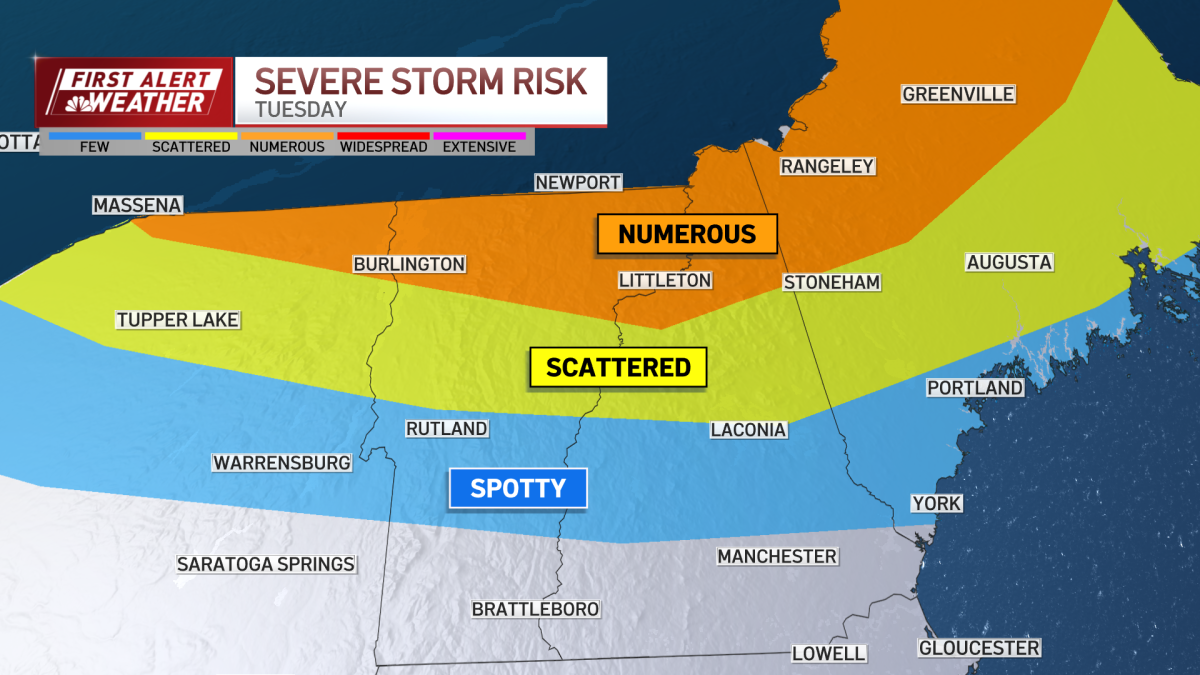 Searing heat arrives, along with the risk for severe weather in northern New England