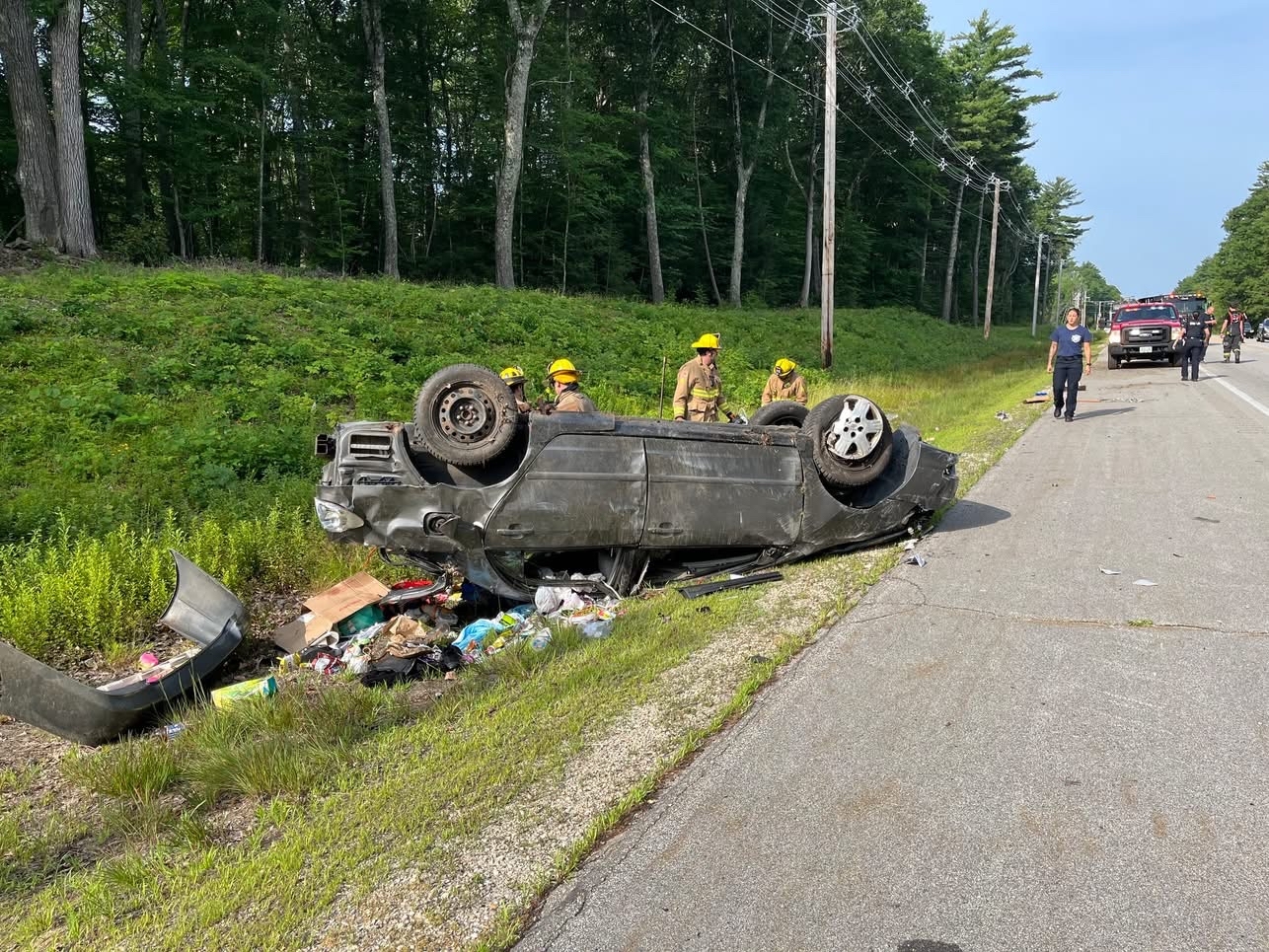 Car rolls over, 2nd vehicle flees in NH road rage crash, police say
