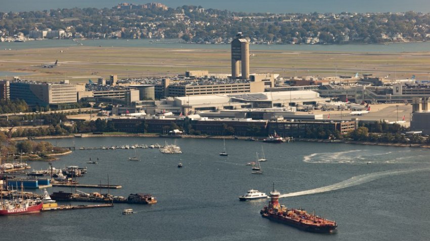 Logan Airport as viewed from South Station Tower.