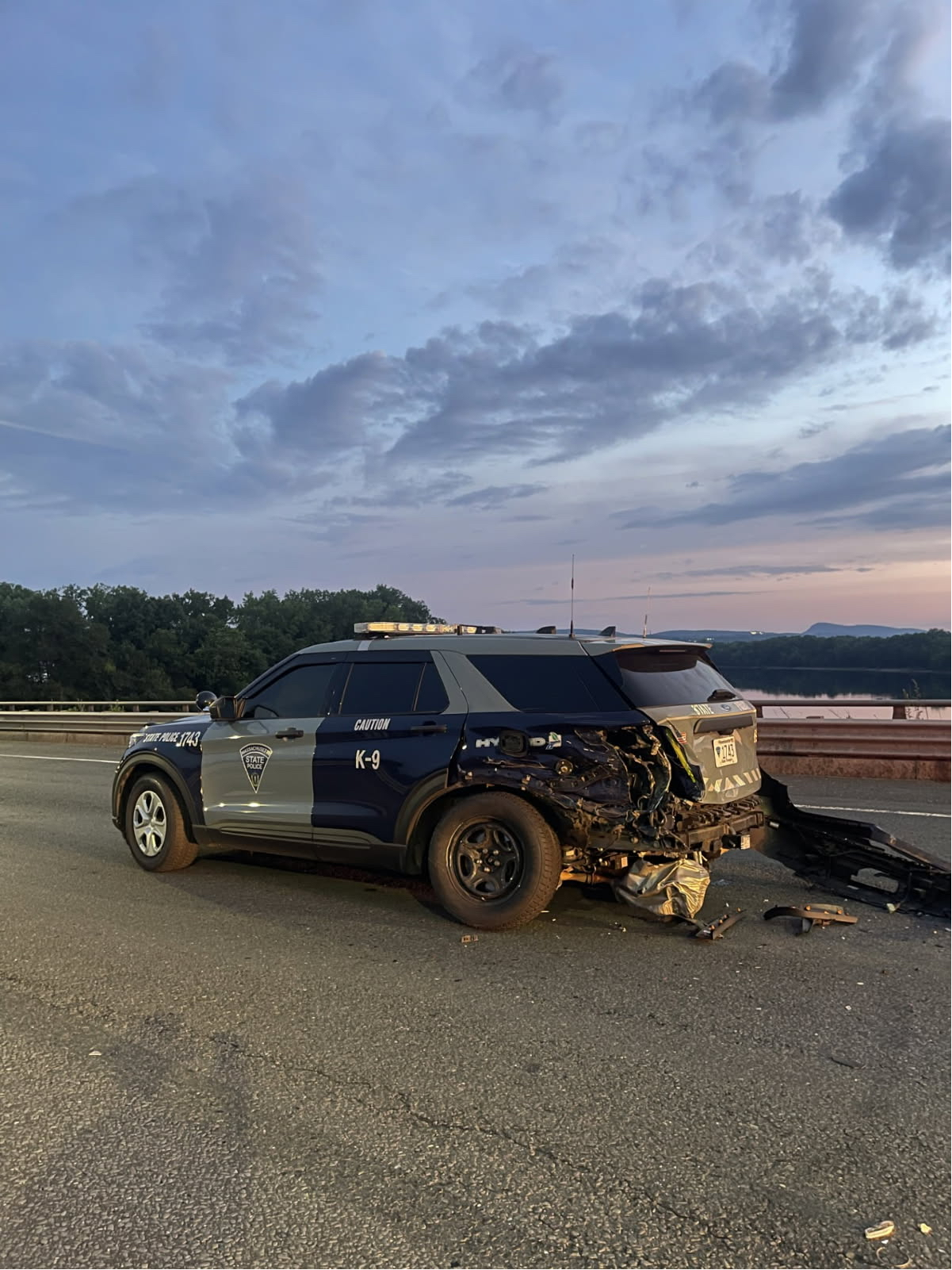 Wrong-way driver injures Mass. state trooper, police dog, driver in Springfield