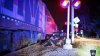 Driver escapes car just before train crashes into it in Cohasset