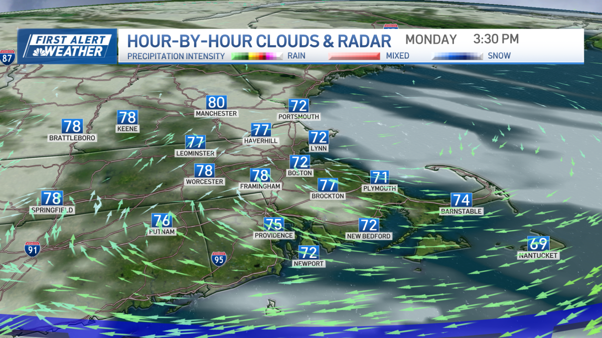 Comfortable temperatures in the 70s today before rain chances return tonight