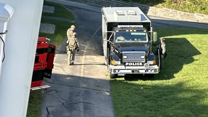SWAT officers at a scene in Plymouth, Massachusetts, on Aug. 29, 2026.