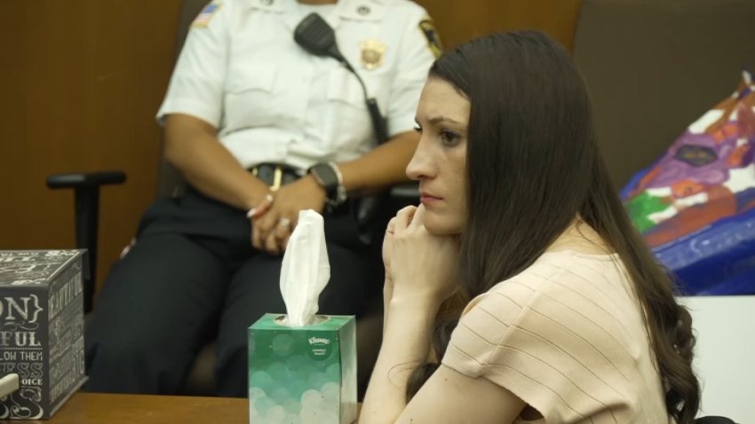 Lindsay Clancy in a Plymouth, Massachusetts, courtroom for her murder trial on Thursday, Aug. 13, 2026.